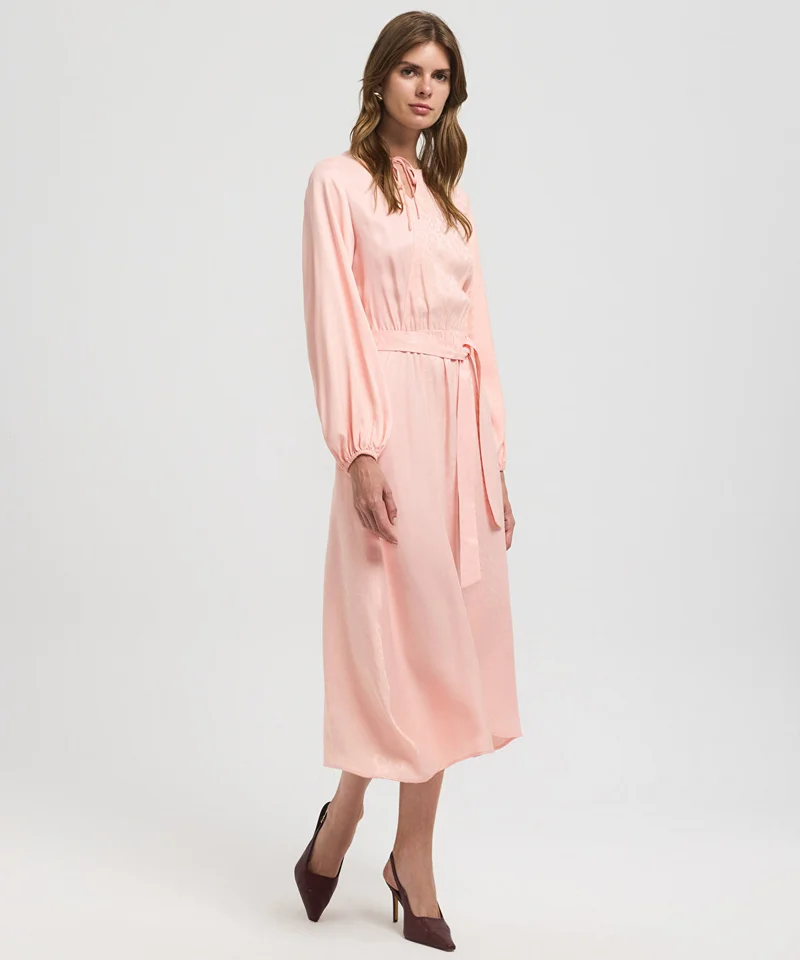 ابيكول Belted Jacquard Dress